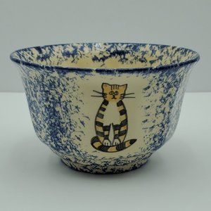 Molly Dallas Pottery Spatterware Cat Bowl
